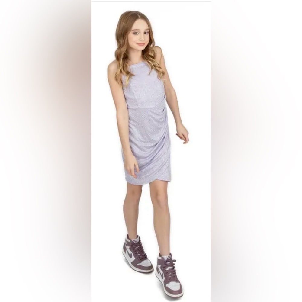 Purple Ruched Asymmetrical Sheath Dress